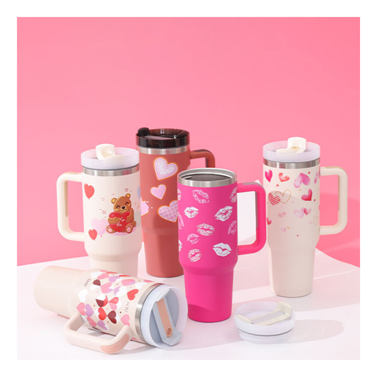 40 Oz Tumbler With Handle Straw Insulated, Stainless...