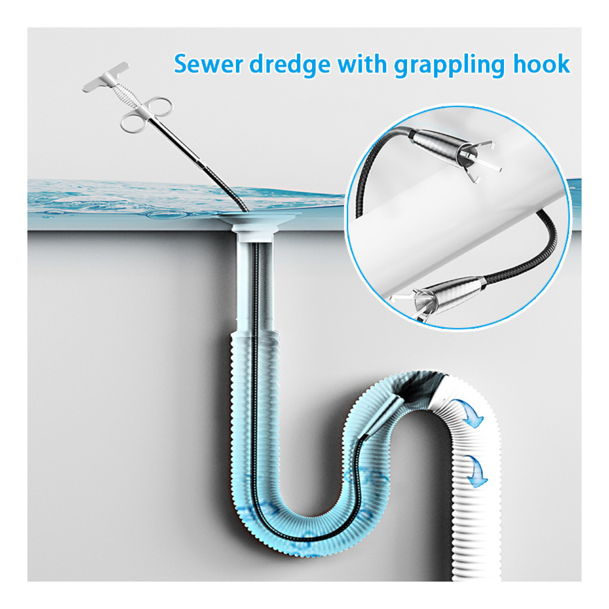 Serpentine Sewer Pipe Dredger Four Jaw Spring