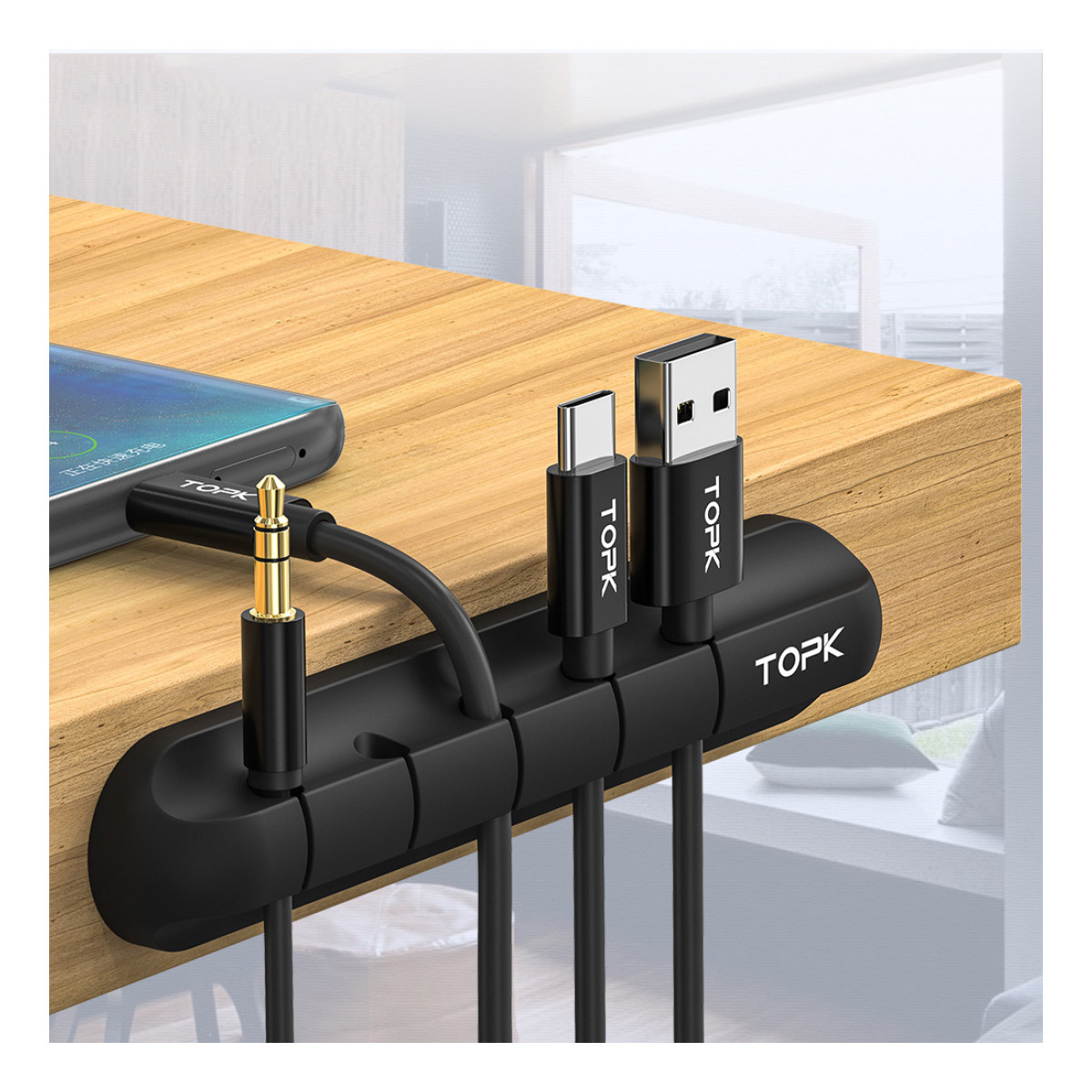 Silicone USB Cable Winder Desktop Cable Organizer...