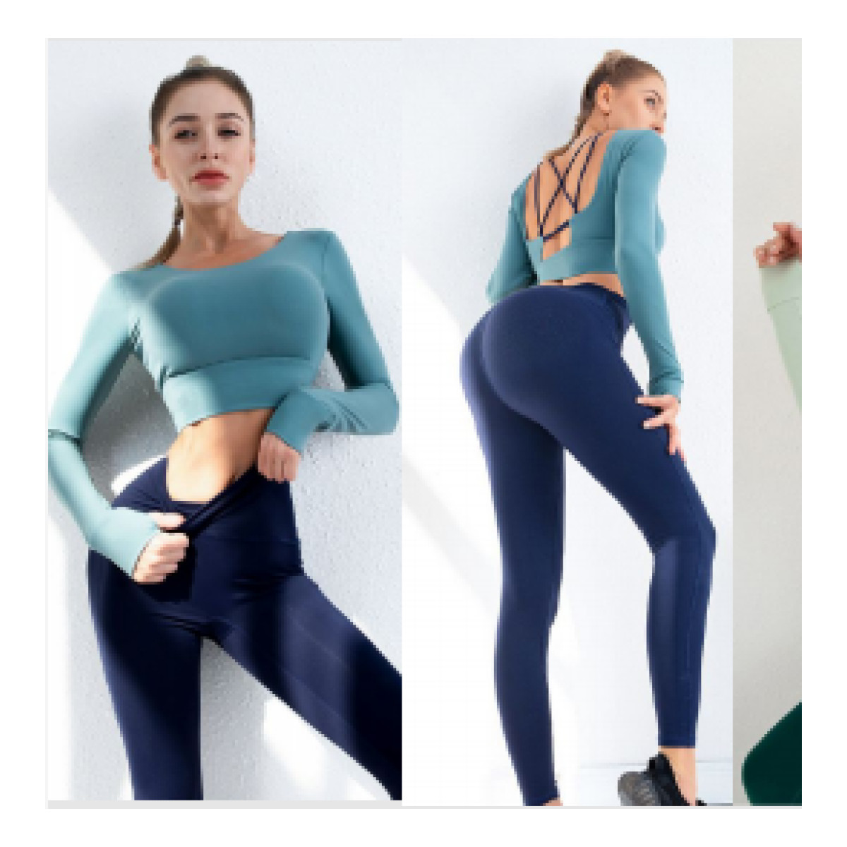 Spring And Summer Yoga Clothes Suit Hollow Beautiful...